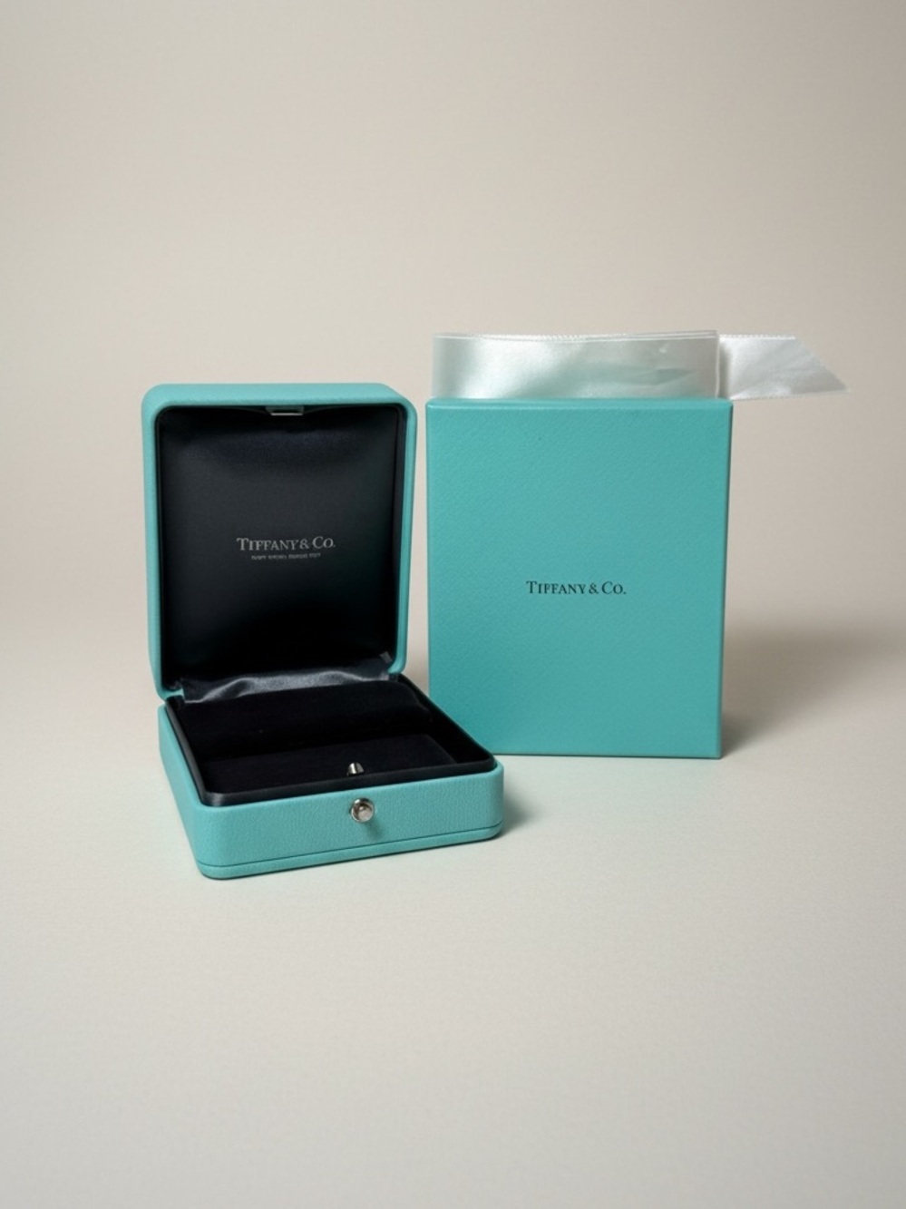 Tiffany & Co. | Earring Jewelry Box w/ Storage Box | Minty Cyan Hue